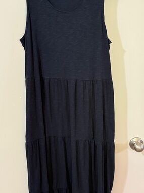 NWOT Denim and Co. Sleeveless Black Tiered Midi Dress